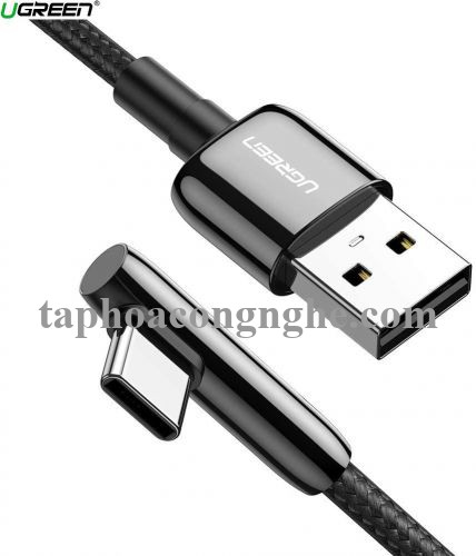 Ugreen 70282 0.5M màu đen cáp USB type C bẻ góc phải 90 độ ra usb A chống nhiễu US313 30070282